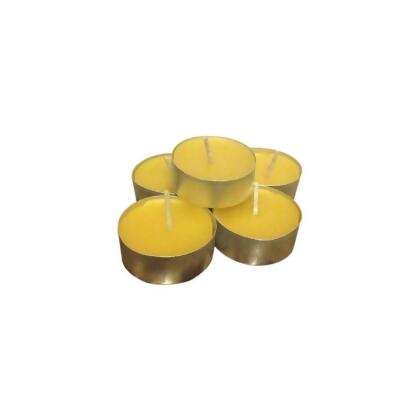 12 Golden Yellow Beeswax Tealight Candles