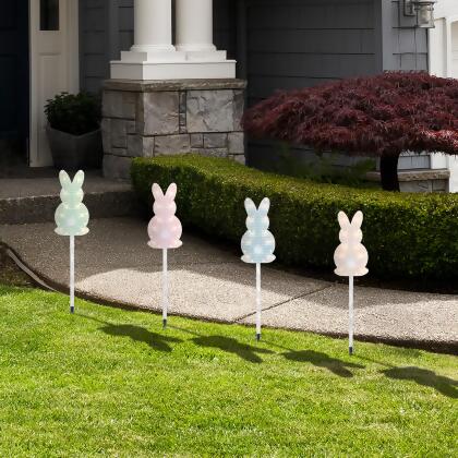 Plaid Easter Bunny Pathway Marker Lawn Stakes - 28.5