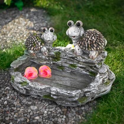 Turtle Couple Outdoor Garden Bird Bath - 11.75