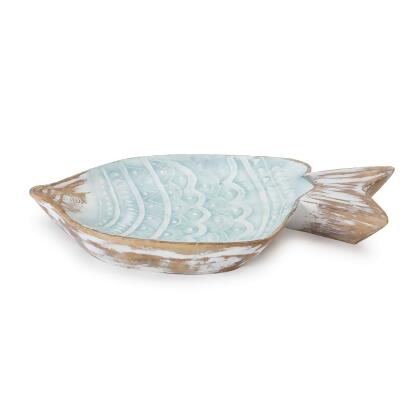 Distressed Geometric Etched Fish Bowl - 11.5