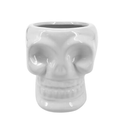 Glossy Halloween Ceramic Skull Vase - 5