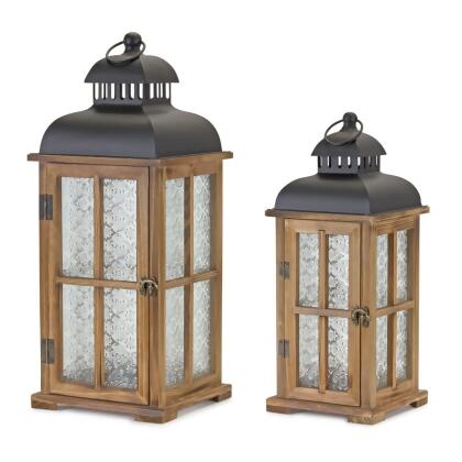 Wooden Candle Lanterns - 19.25