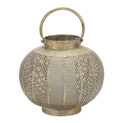Punched Metal Candle Lantern - 8.75