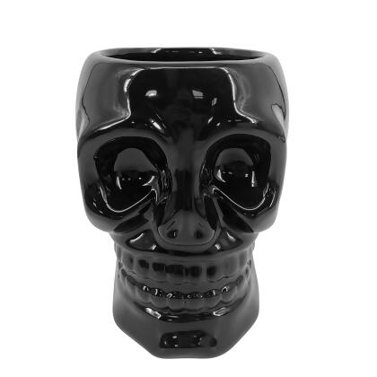 Glossy Finish Halloween Ceramic Skull Vase - 8