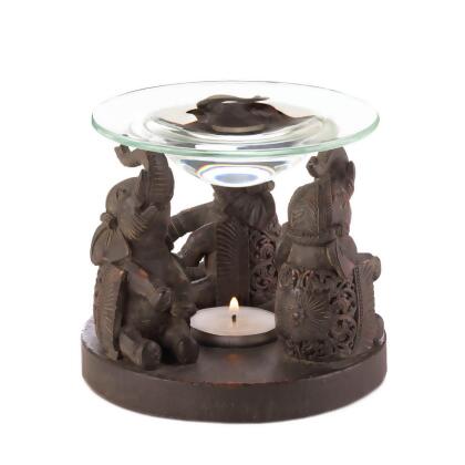 Ornate Elephant Candle Oil Warmer - 5