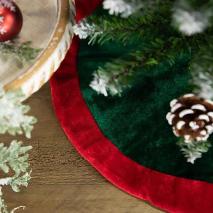 Mini Velveteen Traditional Christmas Tree Skirt - 18