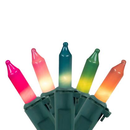 Pastel Mini Christmas Light Set - Multi-Color - 10' Green Wire - 50ct 