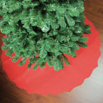 Christmas Tree Skirt with Scalloped Edge - 38