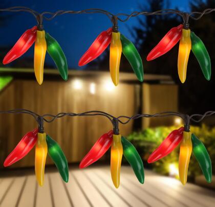 36ct Chili Pepper Cluster String Lights - 7.5ft - Brown Wire 
