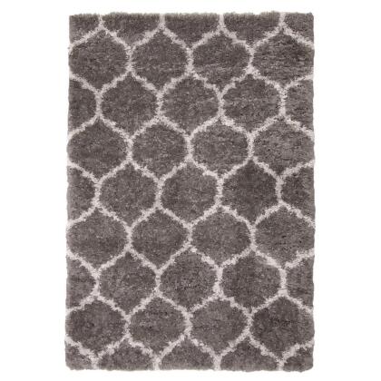 5.25' x 7.25' Trellis Moroccan Rectangular Shag Area Throw Rug - Gray 