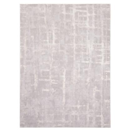 4' x 5.5' Abstract Rectangular Area Throw Rug - White and Gray 