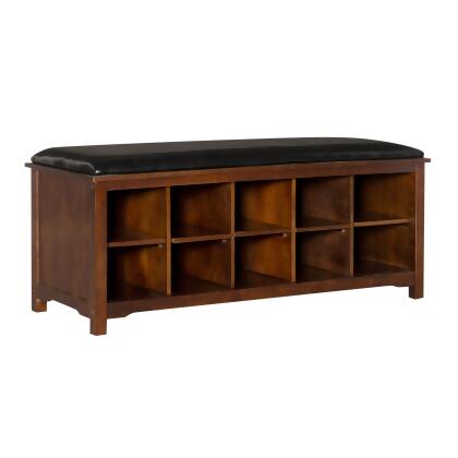 Upholstered Bench with Ten Storage Cubes - 45