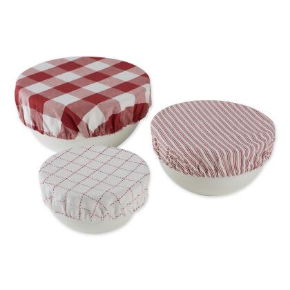 Plaid and Striped Farmhouse Reusable Kitchen Dish Covers - 10.25