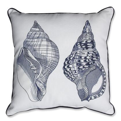Sanibel Shells Embroidered Square Throw Pillow - 18