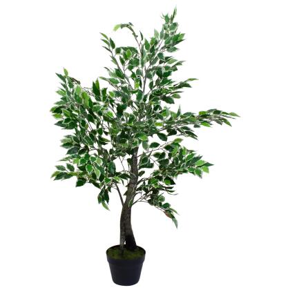 Artificial Variegated Leaf Ficus Potted Plant - 47