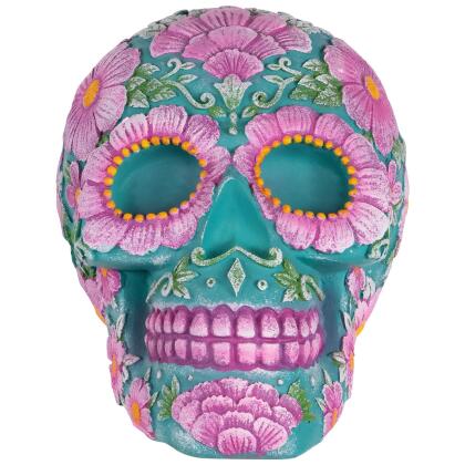 Day of the Dead Skull Coin Bank - 7.75
