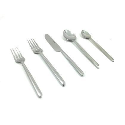 Stainless Steel Sleek Four Service Flatware Set - Silver - 20pc 
