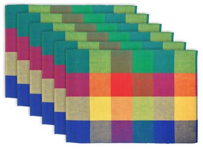 Ribbed Rainbow Cotton Placemats - 19