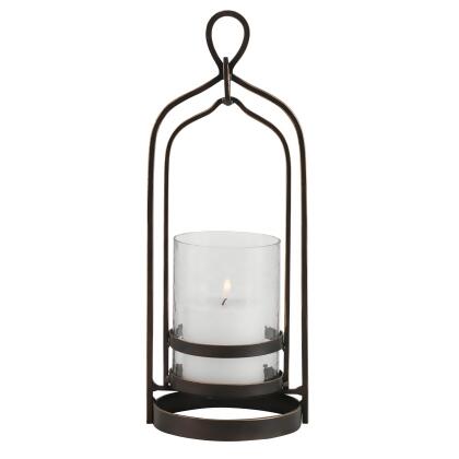 Moroccan Candleholder with Textured Glass Hurricane - 15