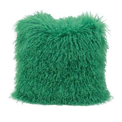 Mongolian Lamb Fur Square Throw Pillow - 16