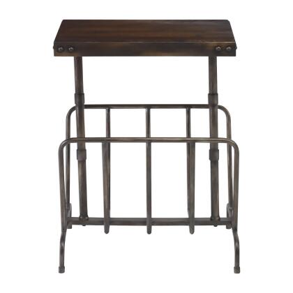 Iron Framework Magazine Rack End Table - 22.5