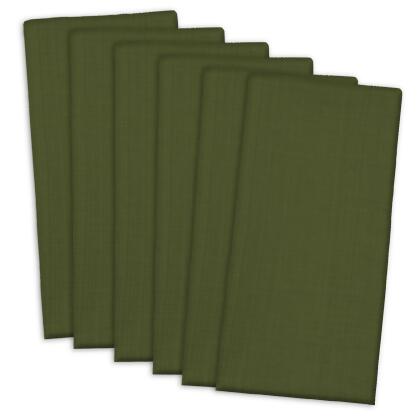 Set of 6 Dark Green Striped Pattern Indoor Variegated Napkin 20” x 20” 