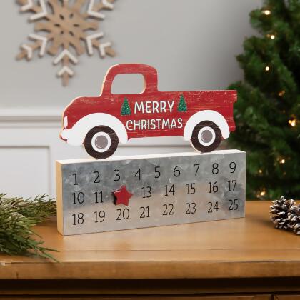 Merry Christmas Truck Wooden Advent Calendar - 9
