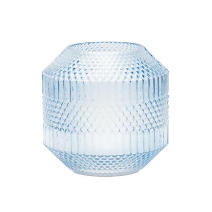 Diamond Ribbed Glass Vase - 6.5