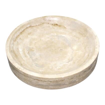 Large Travertine Chip Accent Bowl - 14