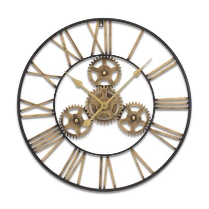 Industrial Gears Wall Clock with Roman Numerals - 23.75