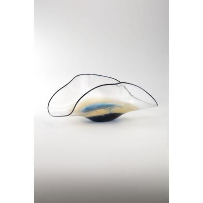 Bubbled Glass Bowl Tabletop Decoration - 16.5
