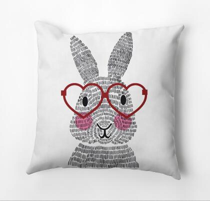 What's Up Bunny Geometric Square Throw Pillow - 26