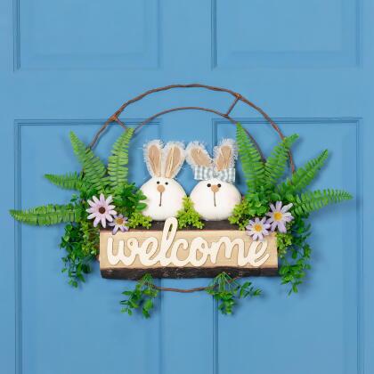 Easter Rabbit Couple Floral 