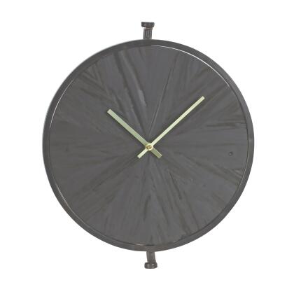 Round Wooden Wall Clock with Suspended Stand - 17.75