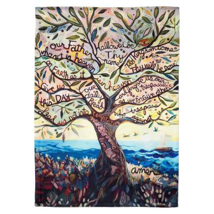 Sublimated Lord's Prayer Olive Tree Outdoor Garden Flag - 18