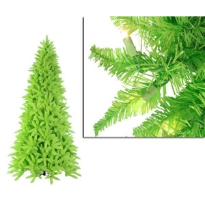 10' Pre-Lit Slim Lime Green Ashley Spruce Christmas Tree Clear Green Lights - All
