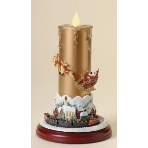 12 Musical Lighted Christmas Candle With Rotating Train On Pedestal - All