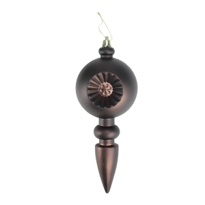 4Ct Matte Brown Retro Reflector Shatterproof Christmas Finial Ornaments 7.5 - All