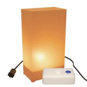 Set of 10 Lighted Orange Tan Luminaria Pathway Markers Kit with LumaBase - All