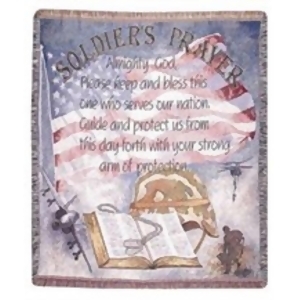 Soldier's Prayer Military Religious Tapestry Throw Afghan 50 x 60 - All