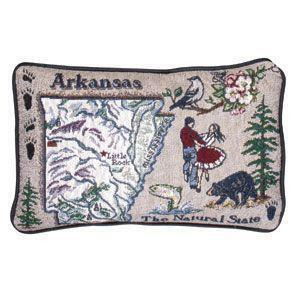 Set of 2 State Of Arkansas The Natural State Decorative Throw Pillows 9 x 12 - All
