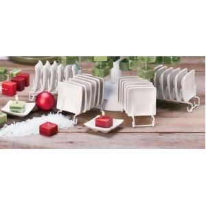 Pack of 12 Holiday Naturals Square White Ceramic Christmas Candle Holders 3 - All