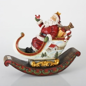 13 Rocking Sleigh with Santa Claus Christmas Table Top Decoration - All