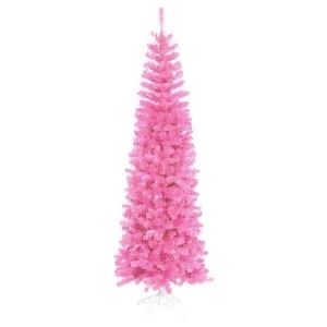 9' Pre-Lit Hot Pink Artificial Pencil Tinsel Christmas Tree Pink Lights - All