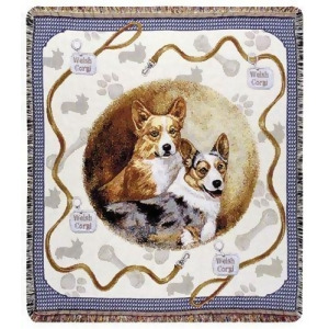 Corgi Dog Tapestry Throw By Artist Pat Lehmkuhl 50 x 60 - All