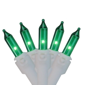 Set of 150 Heavy-Duty Green Mini Christmas Lights White Wire Connect 6 - All
