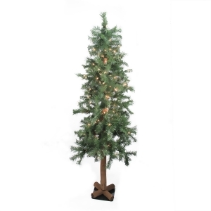 7' Pre-Lit Woodland Alpine Artificial Christmas Tree Clear Lights - All