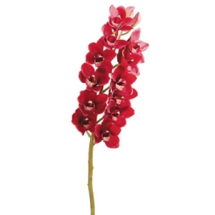 Pack of 4 Artificial Red Cymbidium Orchid Silk Flower Sprays 39 - All