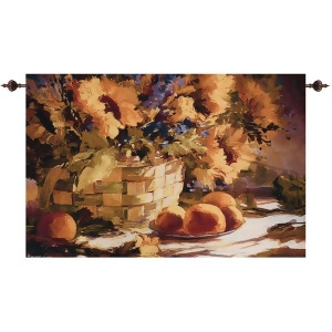 Sunflowers with Fruit Still Life Cotton Tapestry Wall Art Hanging 47 x 70 - All
