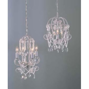 Set of 2 Beaded Hanging Chandeliers with Teardrop Dangle Accents - All